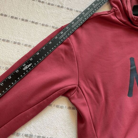 Nike Womens Pullover Hoodie Sweatshirt Active Pocket Swoosh Pockets Red Medium - Picture 8 of 10